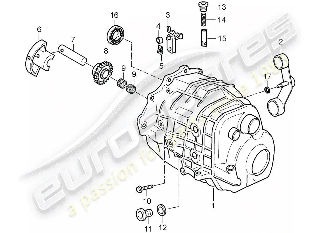 porsche 2000 (986 boxster) caja de transmisión - cubierta de transmisión diagrama de piezas