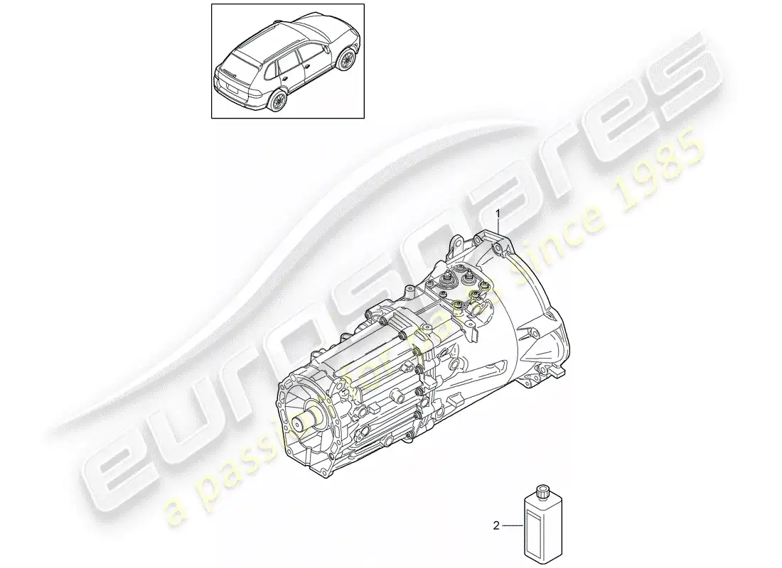 porsche 2018 (cayenne e2 92a) transmisión de repuesto diagrama de piezas