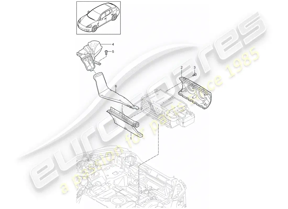 porsche 2016 (panamera 970) ducto de aire diagrama de piezas