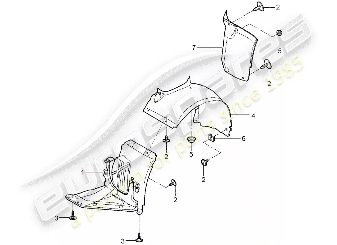 porsche 2007 (987 boxster) adornos diagrama de piezas