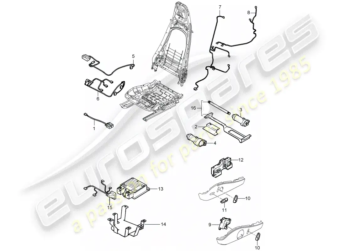 porsche 2007 (997-1 gt3) cableando arneses diagrama de piezas