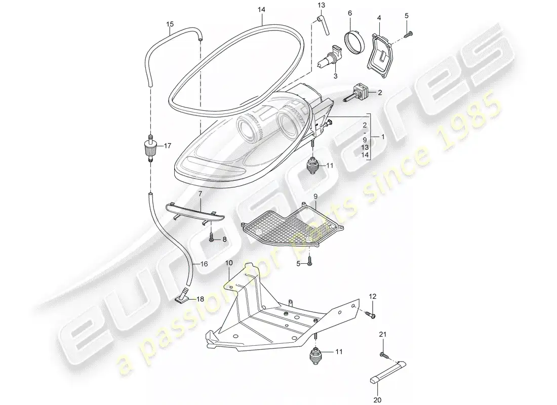 porsche 2004 (carrera gt) faro delantero - repetidor de señal de giro diagrama de piezas