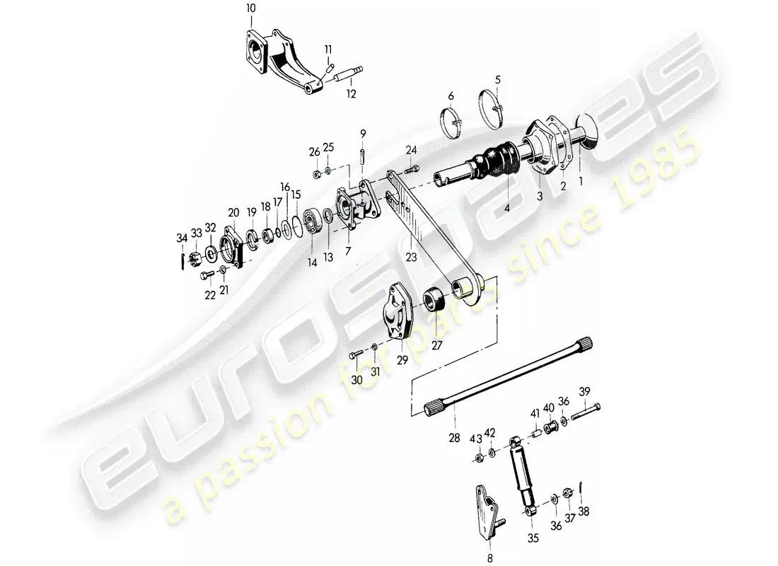 porsche 1959 (356/356a) eje posterior diagrama de piezas