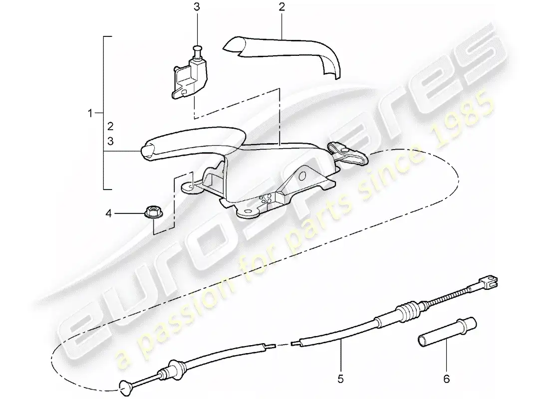 porsche 2005 (997-1) freno de mano diagrama de piezas