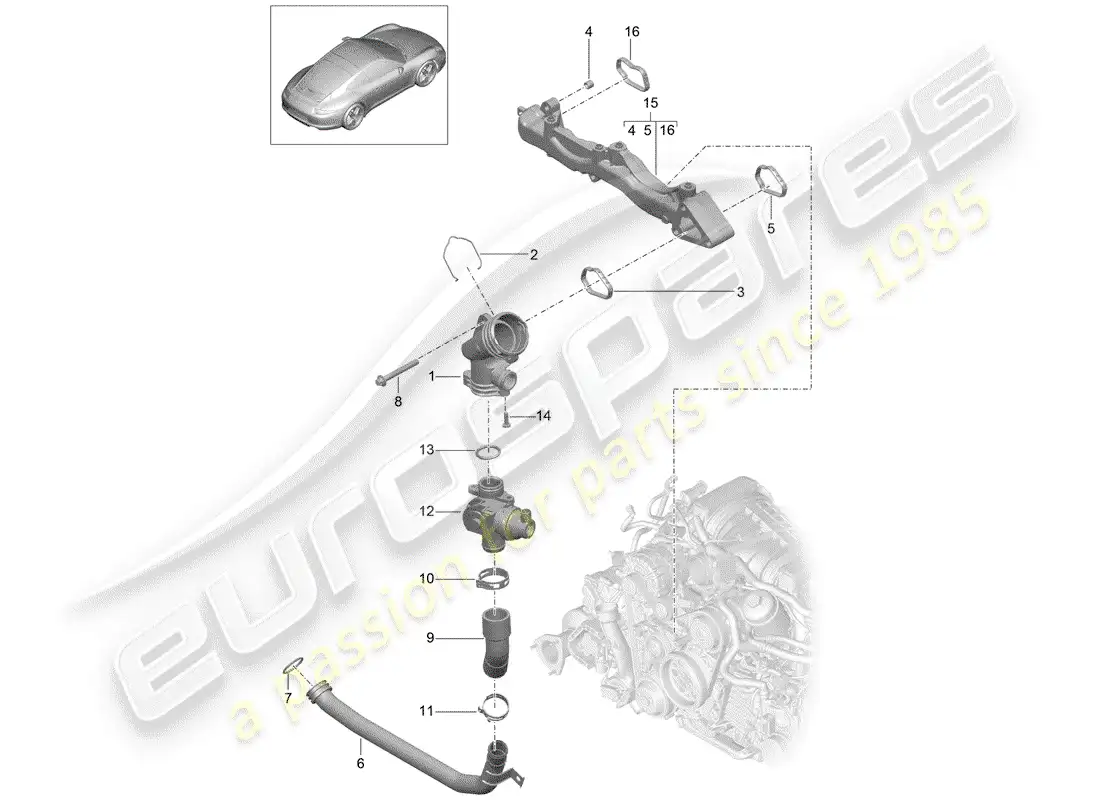 porsche 2014 (991-1) submarco diagrama de piezas