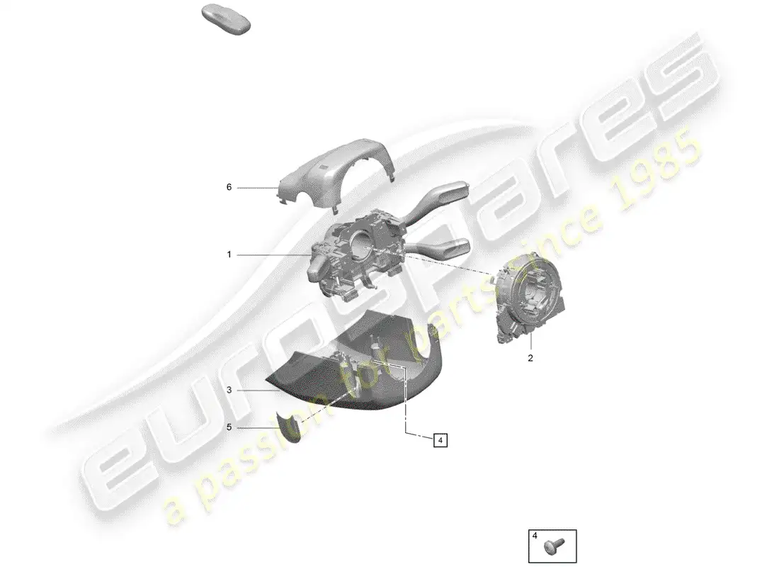 porsche 2019 (718 boxster spyder) interruptor de la columna de dirección diagrama de piezas