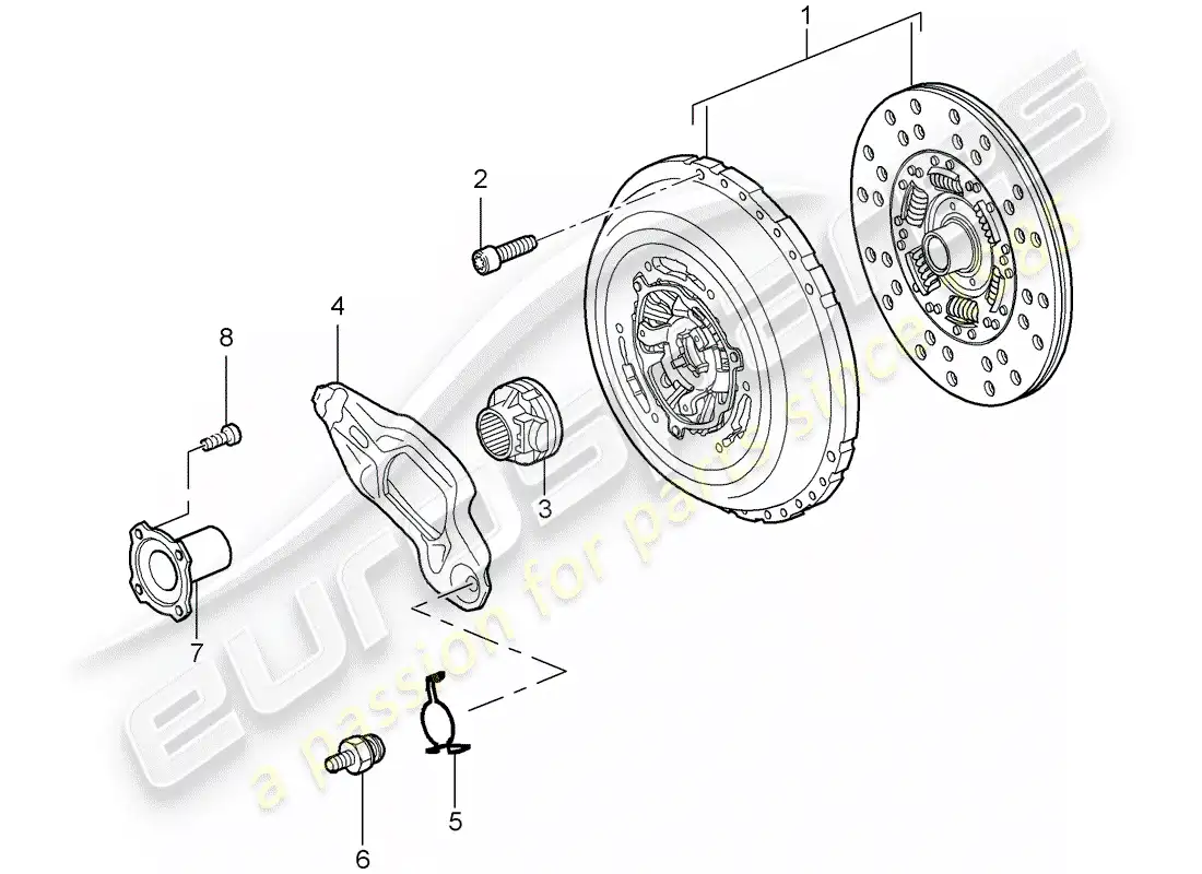 porsche 2009 (cayenne e1 9pa) embrague diagrama de piezas
