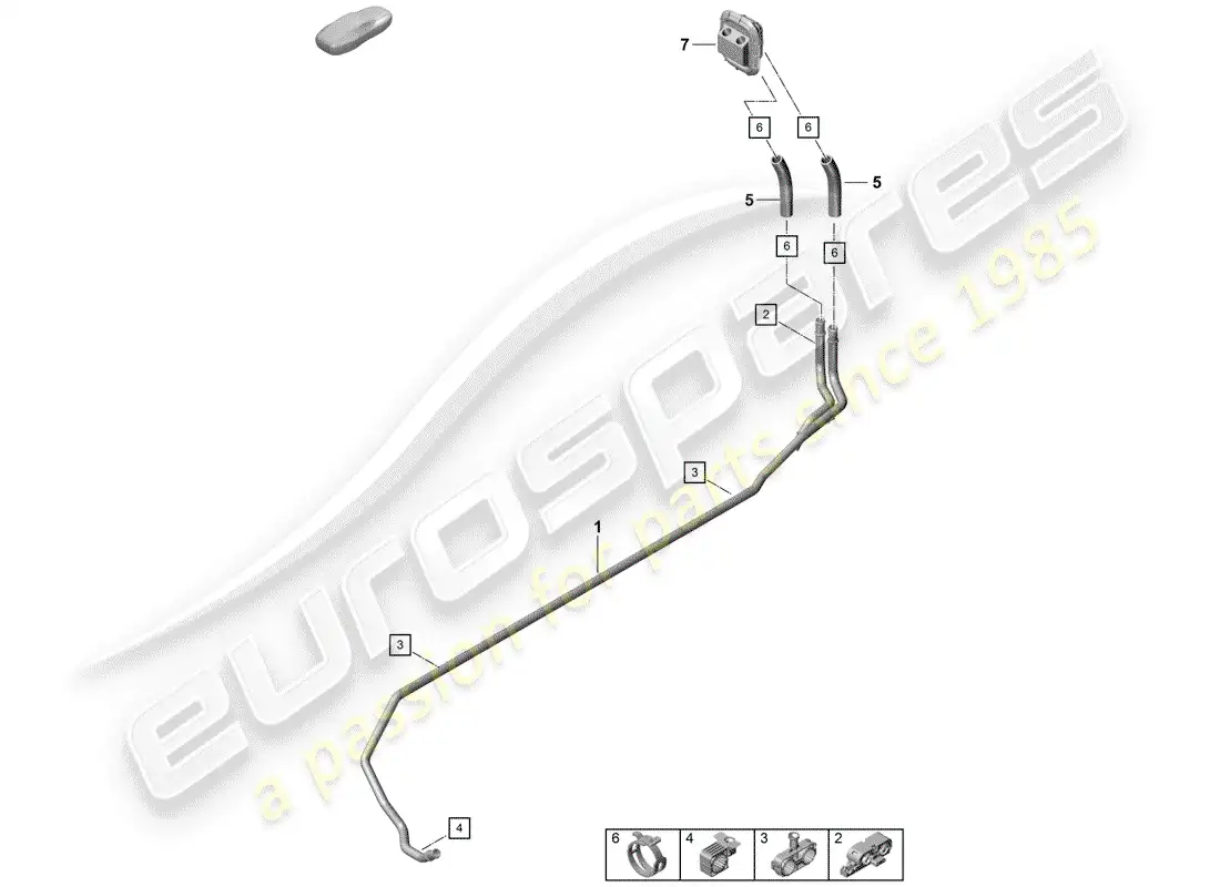 porsche 2019 (718 boxster spyder) calentador diagrama de piezas