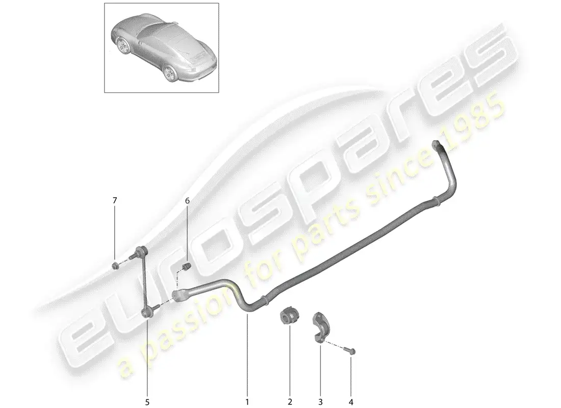 porsche 2013 (991-1) estabilizador diagrama de piezas