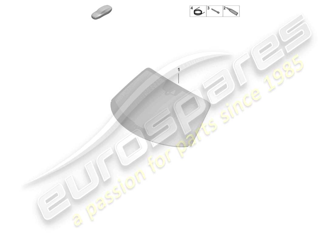 porsche 2021 (992-1 turbo / s) diagrama de piezas del parabrisas