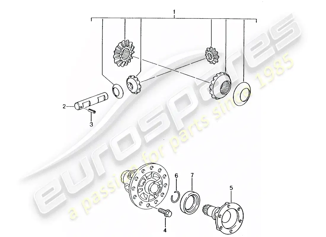 porsche 1999 (986 boxster) diferencial - d - mj 2000>> diagrama de piezas
