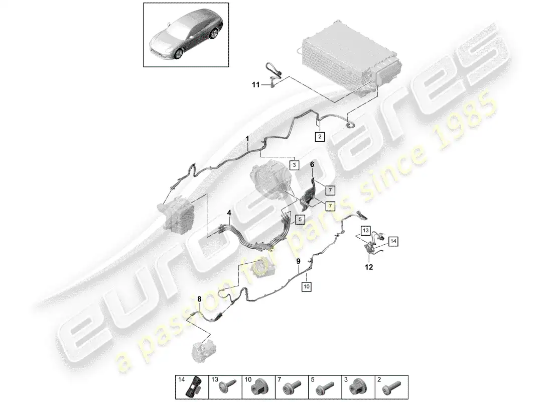 porsche 2017 (panamera 971-1) cableando arneses diagrama de piezas