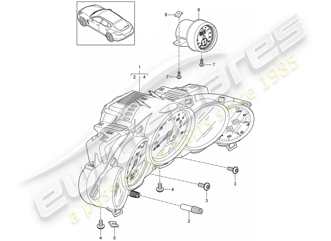 porsche 2014 (panamera 970) instruments diagrama de piezas