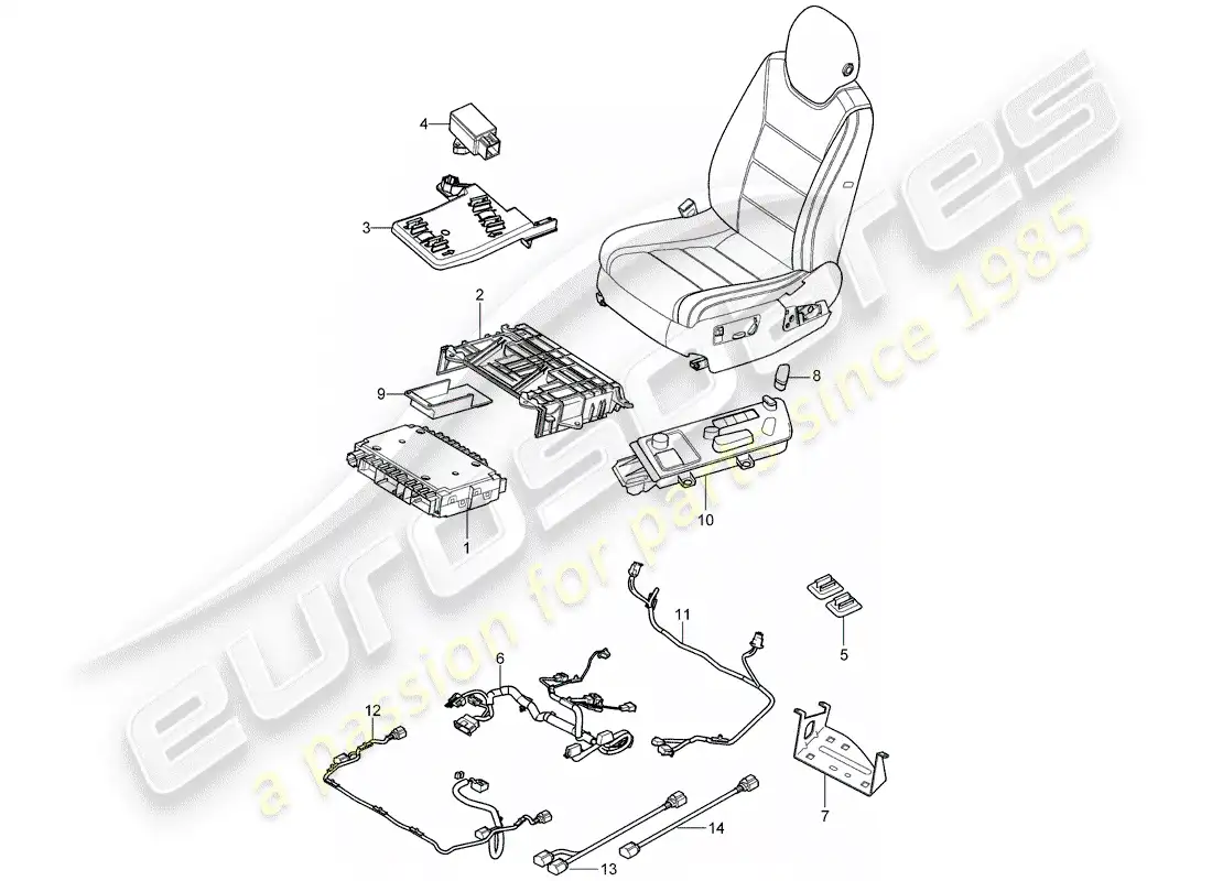 porsche 2008 (cayenne e1 9pa) switch diagrama de piezas