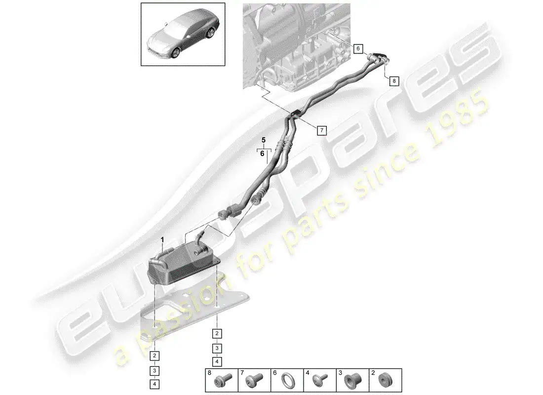 porsche 2017 (panamera 971-1) gear oil cooler diagrama de piezas