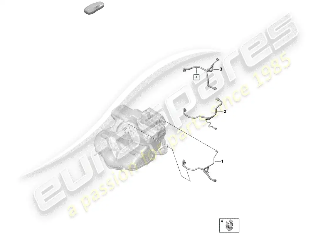 porsche 2019 (718 boxster spyder) breather line diagrama de piezas