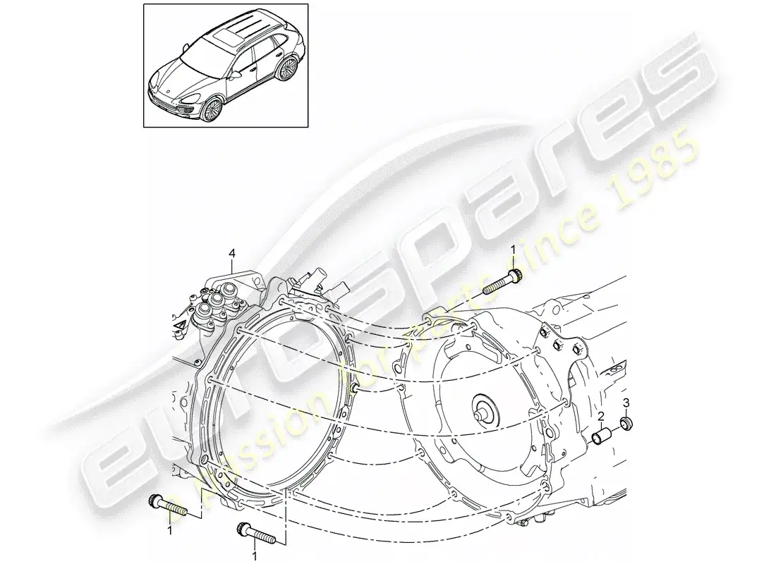 porsche 2011 (cayenne e2 92a) piezas de montaje para motor y diagrama de piezas