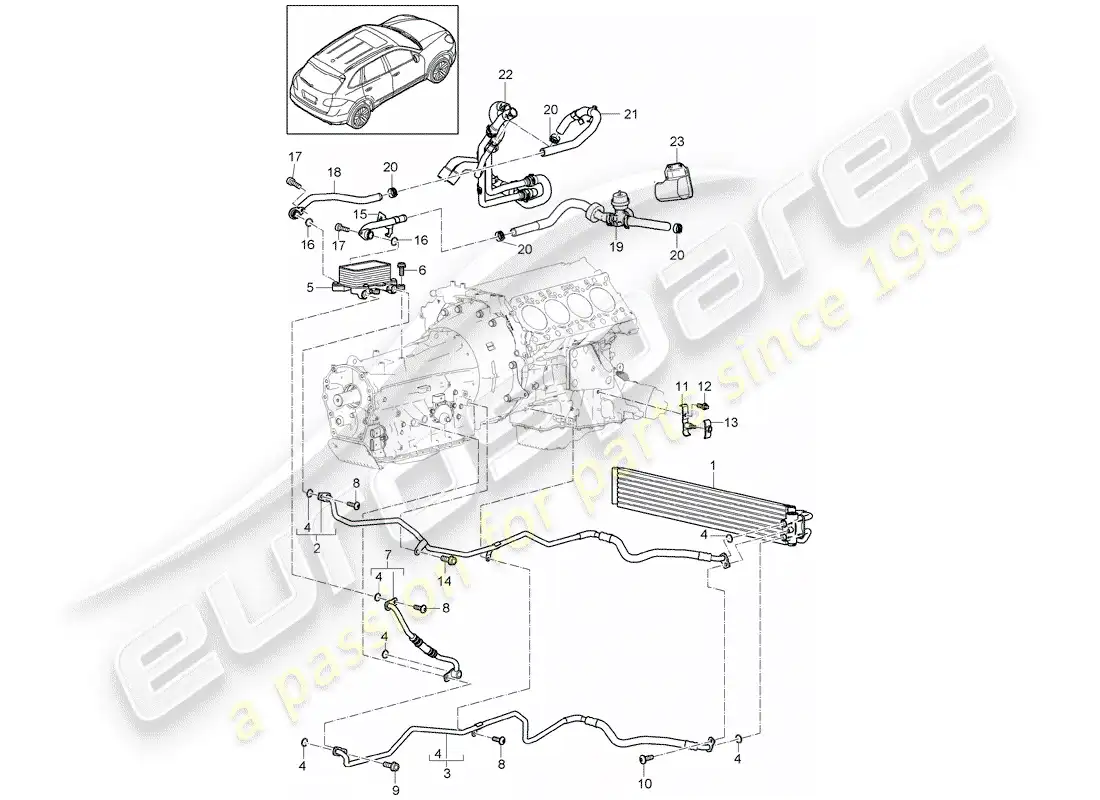 porsche 2012 (cayenne e2 92a) tiptronic diagrama de piezas