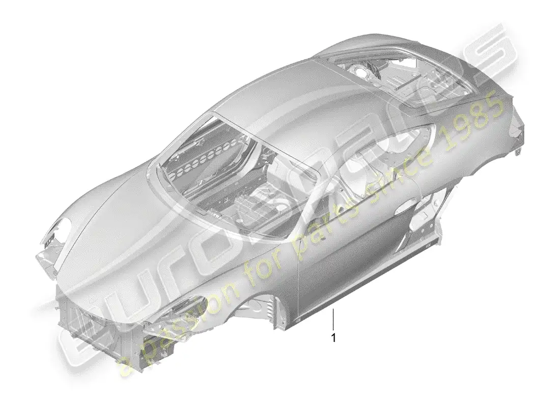 porsche 2016 (981 cayman) cuerpo del auto diagrama de piezas