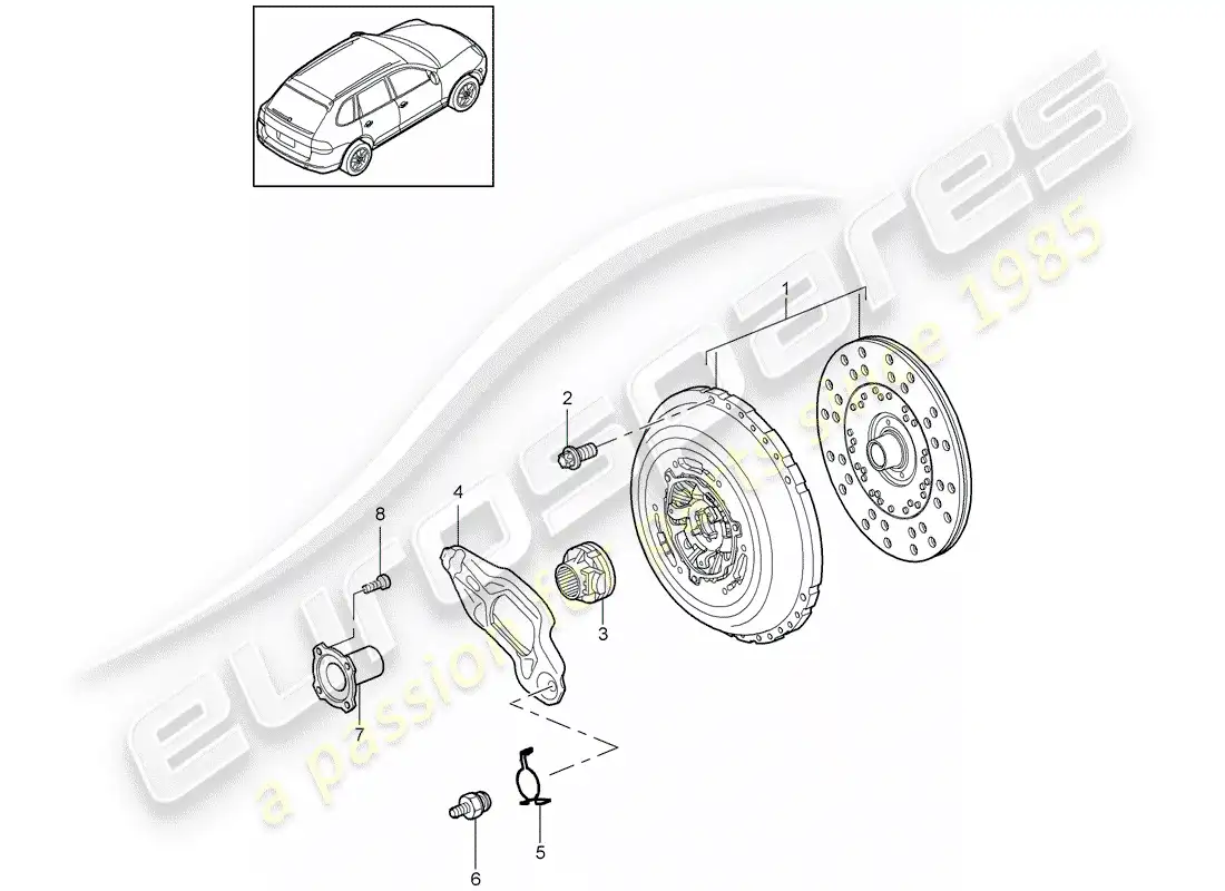 porsche 2018 (cayenne e2 92a) embrague diagrama de piezas
