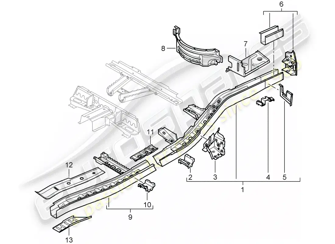 porsche 2008 (cayenne e1 9pa) marco diagrama de piezas