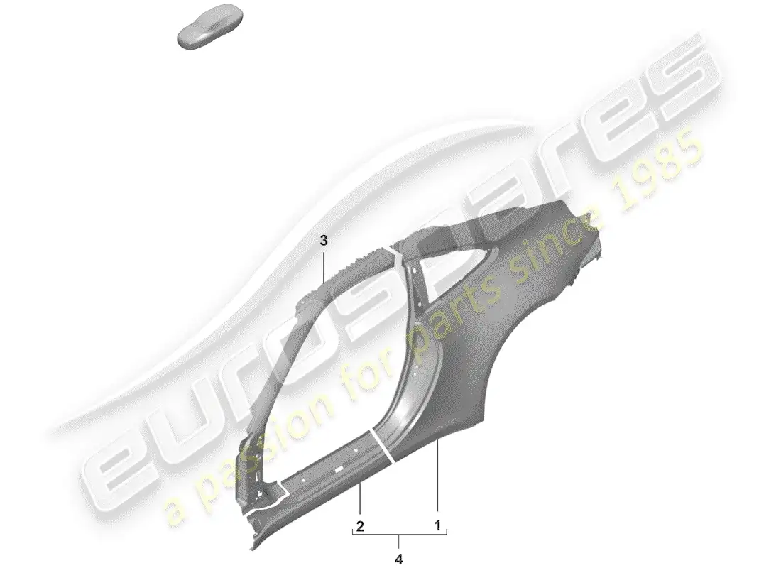 porsche 2019 (992-1) panel lateral diagrama de piezas
