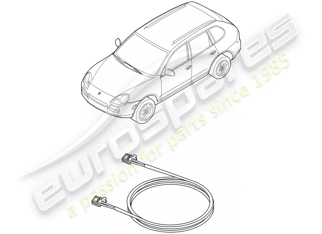 porsche 2010 (cayenne e1 9pa) fibra óptica ligera diagrama de piezas