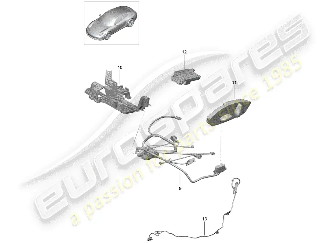 porsche 2014 (991-1) aprovechar diagrama de piezas