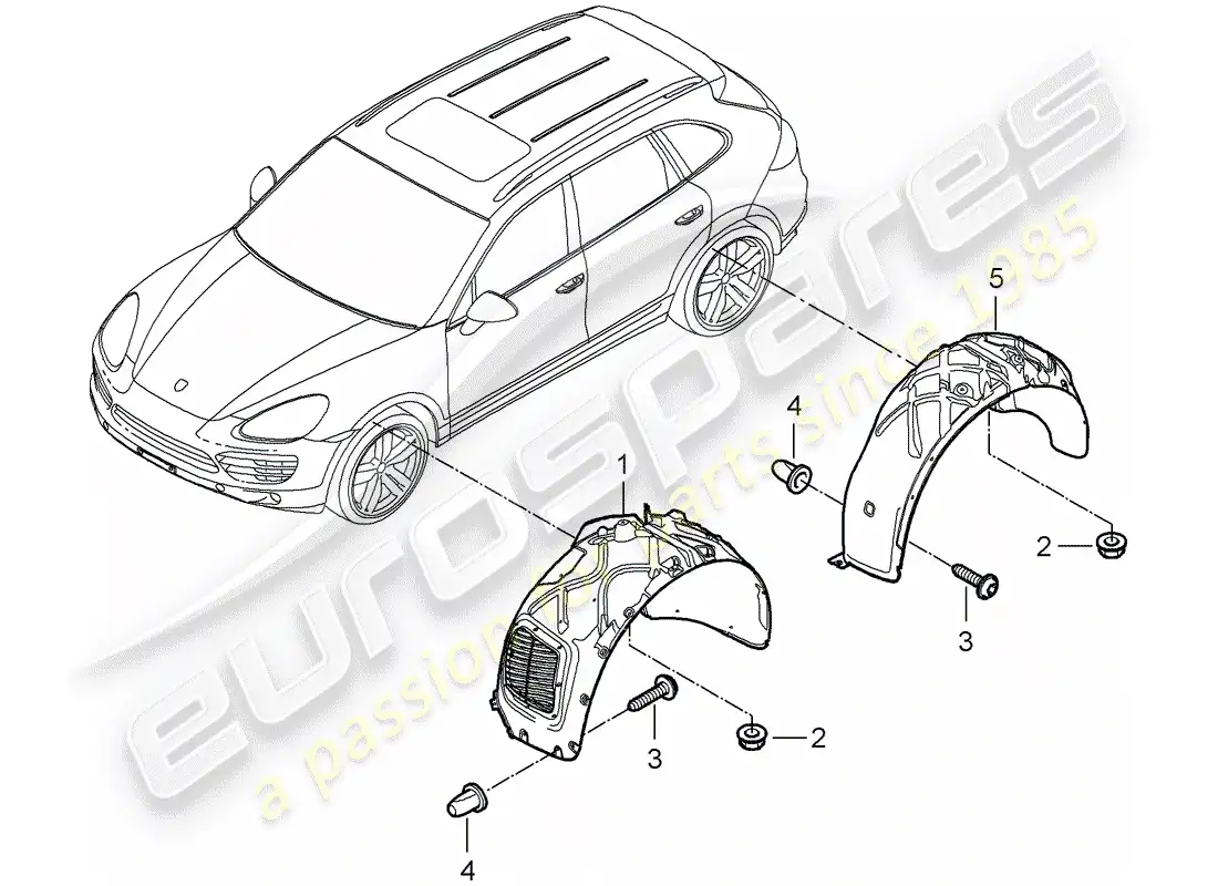 porsche 2013 (cayenne e2 92a) diagrama de piezas del revestimiento