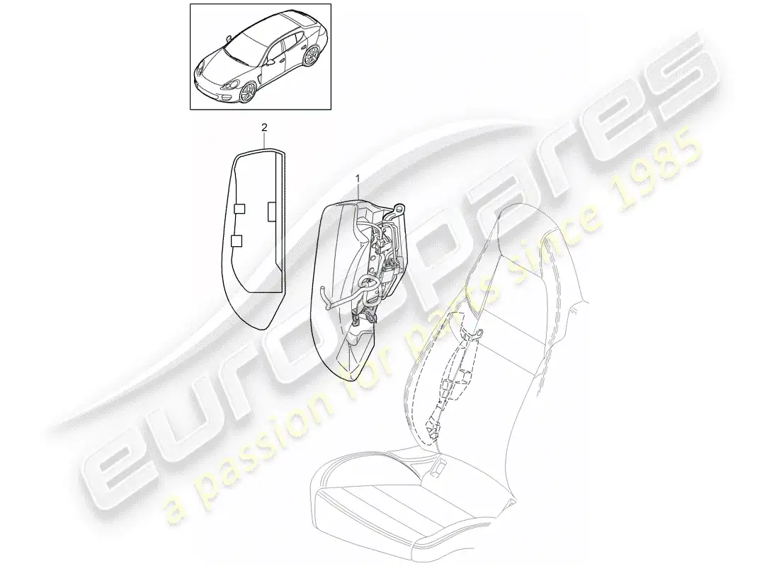 porsche 2013 (panamera 970) panel lateral diagrama de piezas