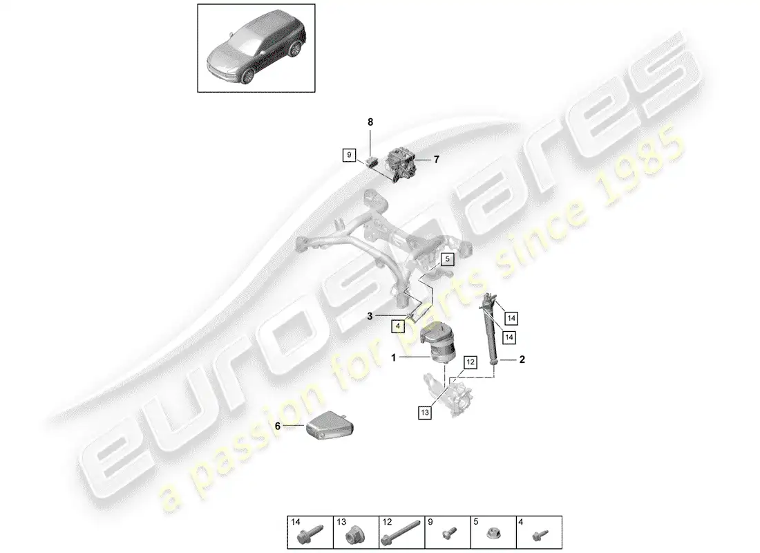 porsche 2020 (cayenne e3 9ya/9yb) aire primaveral diagrama de piezas