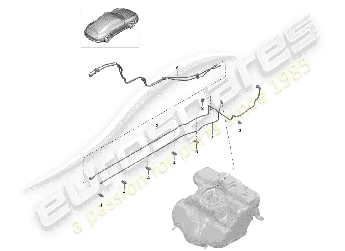 porsche 2013 (991-1) fuel system diagrama de piezas