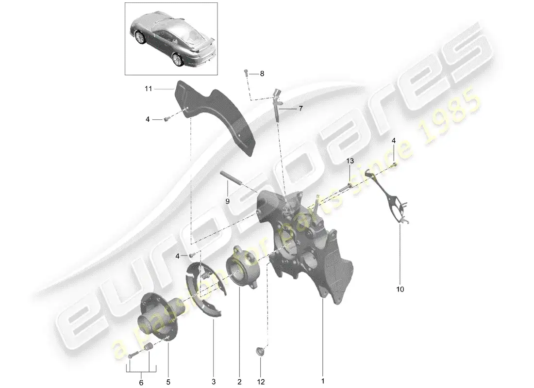 porsche 2019 (991-2 r/gt3/rs) eje posterior diagrama de piezas
