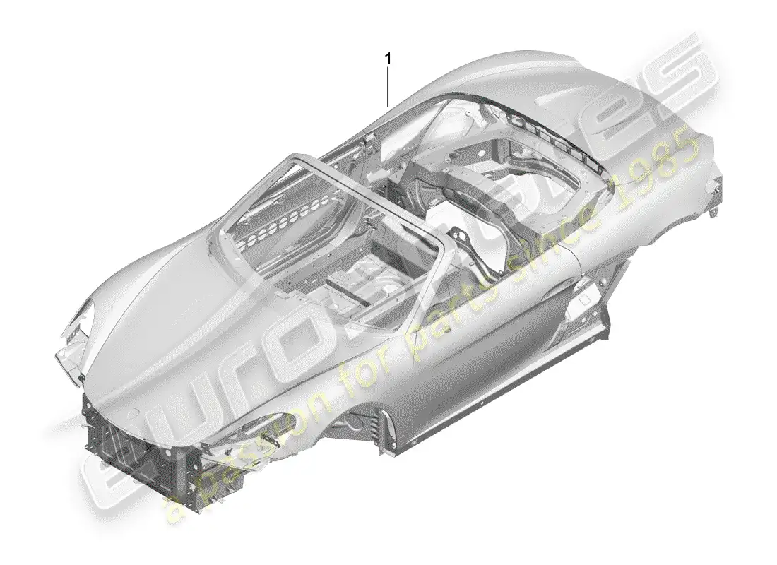 porsche 2017 (718 boxster) cuerpo del auto diagrama de piezas