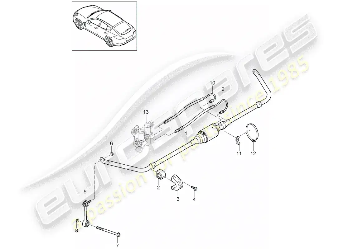 porsche 2016 (panamera 970) estabilizador diagrama de piezas