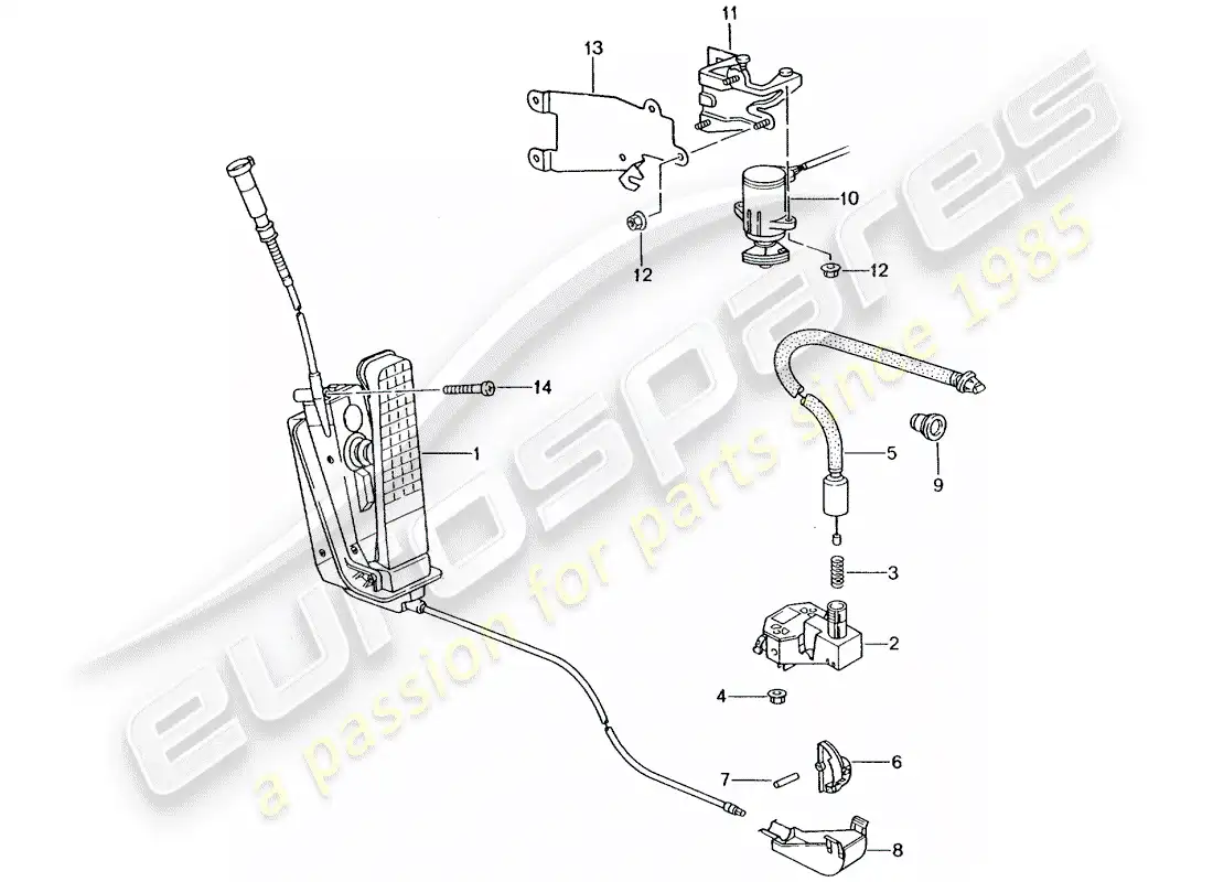 porsche 2001 (986 boxster) freno y acc. conjunto del pedal - control del acelerador diagrama de piezas