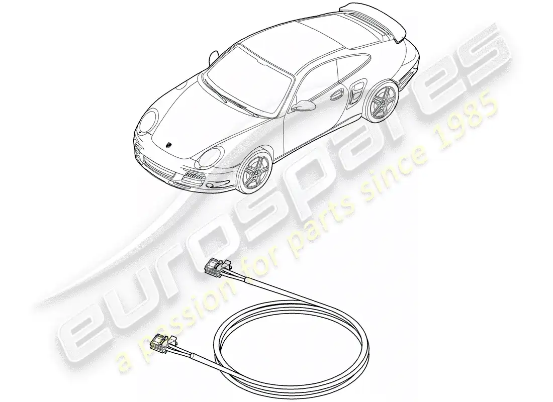 porsche 2011 (997-2 turbo / gt2 rs) diagrama de piezas de fibra óptica ligera