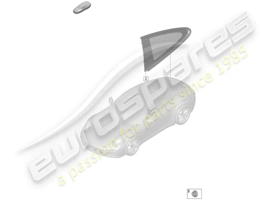 porsche 2020 (992-1) ventana lateral diagrama de piezas