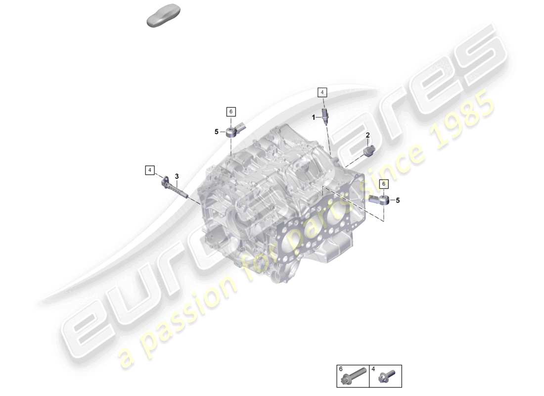 porsche 2024 (992-2) diagrama de piezas de los sensores de la carcasa del cárter