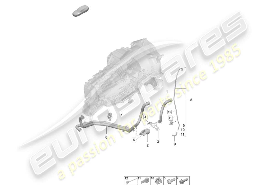 porsche 2024 (992-2) diagrama de piezas del sistema de enfriamiento del aceite de la caja de cambios manual
