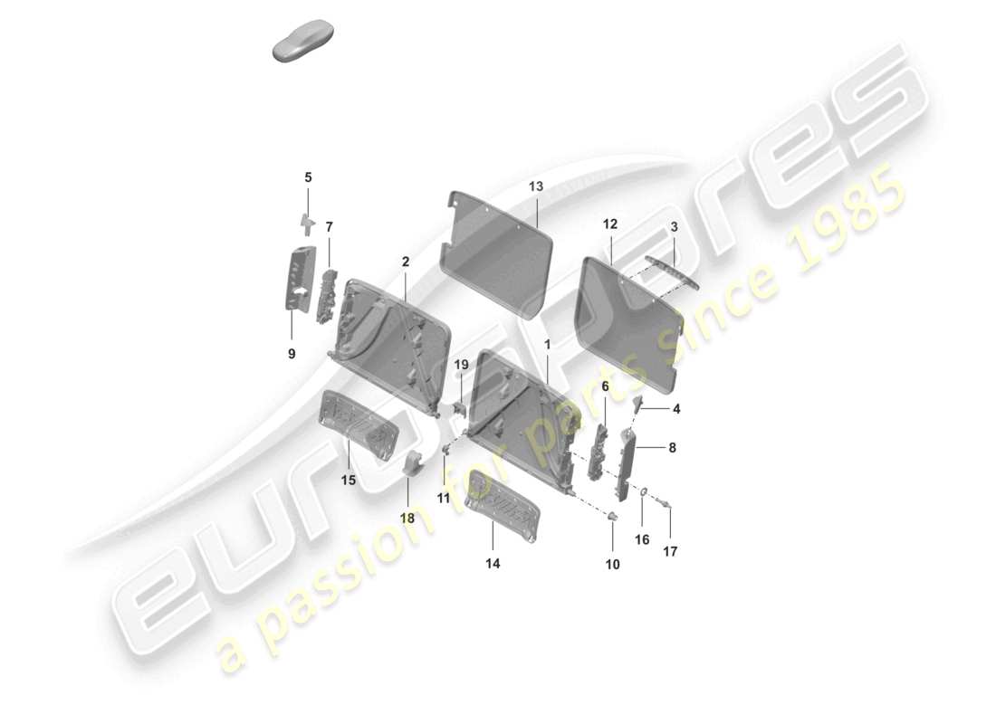 porsche 2025 (992-2 turbo / s) marco del respaldo modelo especial 50 años diagrama de piezas turbo