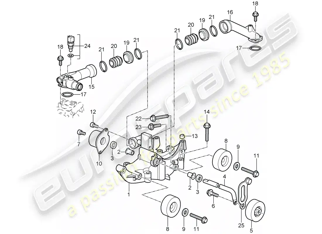 porsche 2010 (997-2 gt3) tensor de la correa diagrama de piezas