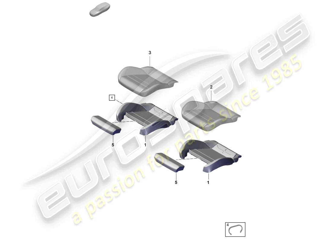 porsche 2021 (taycan 9j1-1) parte de espuma funda de asiento asiento confort diagrama de piezas