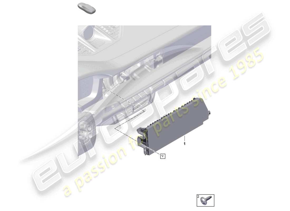 porsche 2024 (992-2) diagrama de piezas de la unidad de visualización y panel de control con pantalla táctil