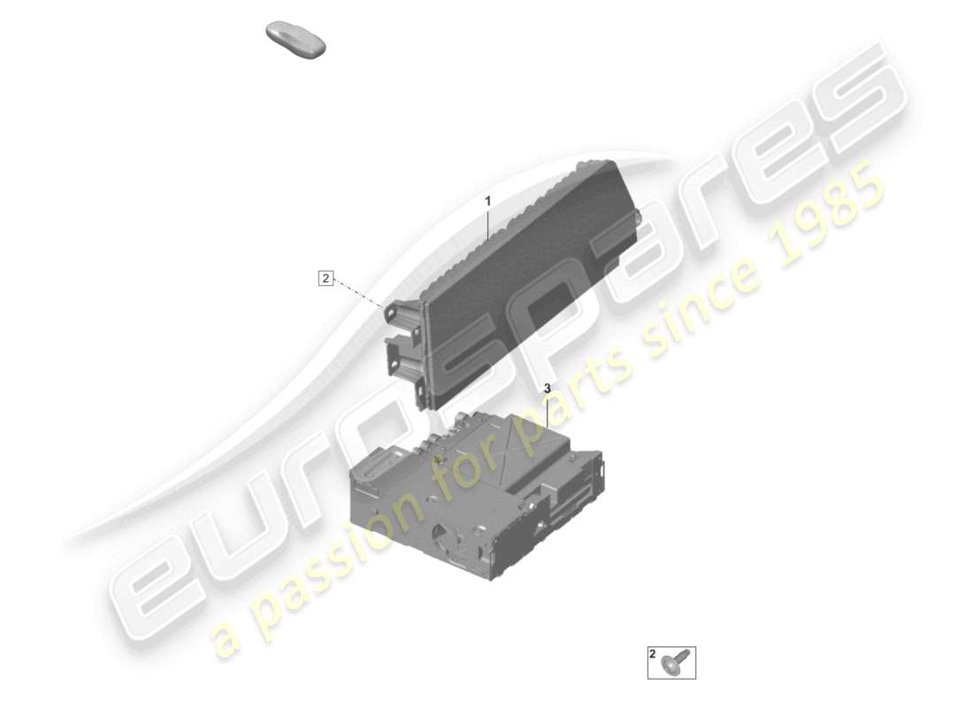 porsche 2022 (992-1 gt3/rs/st) pantalla de ordenador central diagrama de piezas