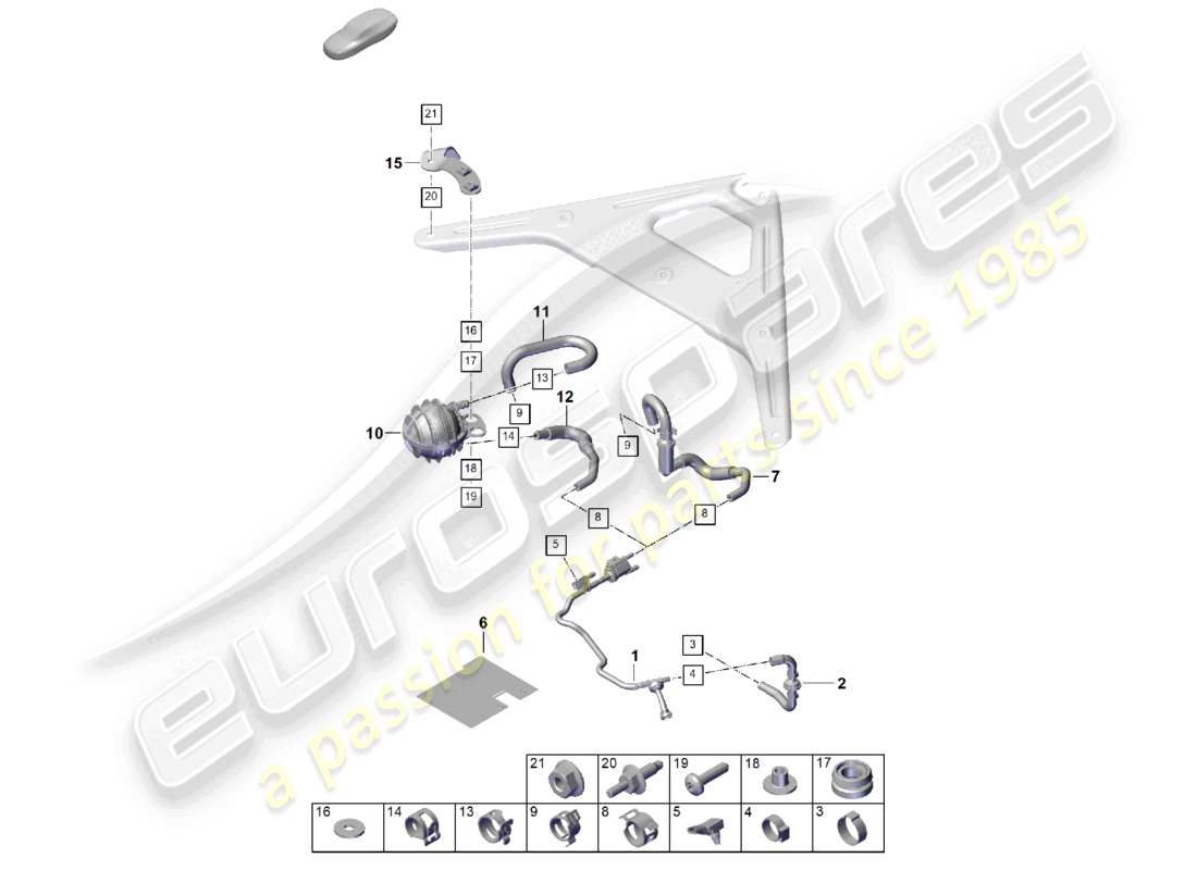 porsche 2023 (cayenne e3 pa) línea de respiración ventilación del tanque diagrama de piezas
