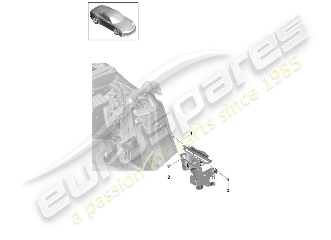 porsche 2021 (991-2 r/gt3/rs) diagrama de piezas del lado de la aleta