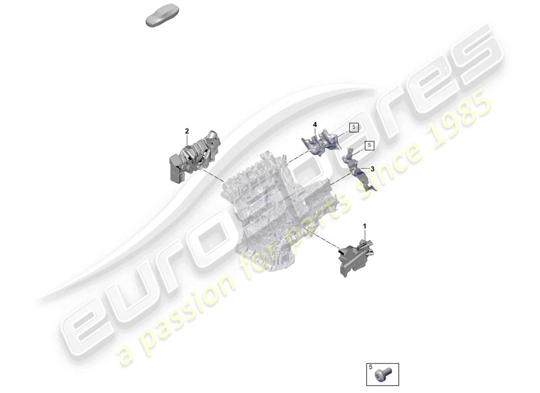 porsche 2023 (cayenne e3 pa) diagrama de piezas de aislamiento acústico de la carcasa del cárter