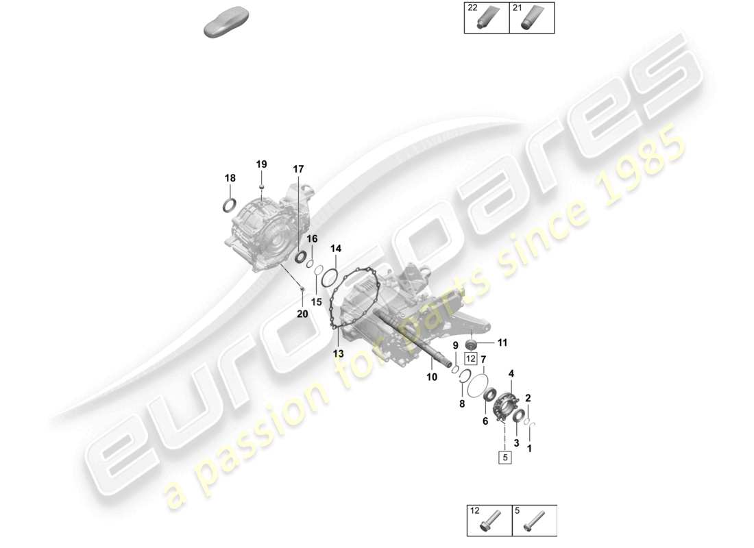 porsche 2025 (taycan 9j1-2) diferencial del eje delantero vmg00 piezas individuales diagrama de piezas