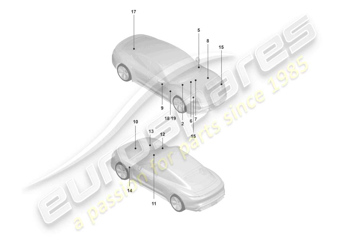 porsche 2022 (taycan 9j1-1) señales/avisos diagrama de piezas